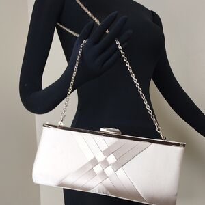 INC International Concepts Champagne Ribbon Clutch Chain Strap 10"